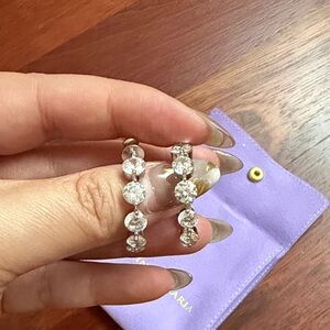 Melinda Maria Clear Crystal Hoop Earrings